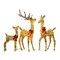 Set of 3 Champagne Woven Twist Vine Reindeer – 63", 52", 37" with UL Listed 105L, 70L, 35L Warm White LED Lights